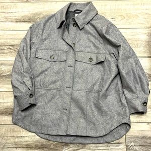 H&M grey wool blend oversized MANTECO Shacket